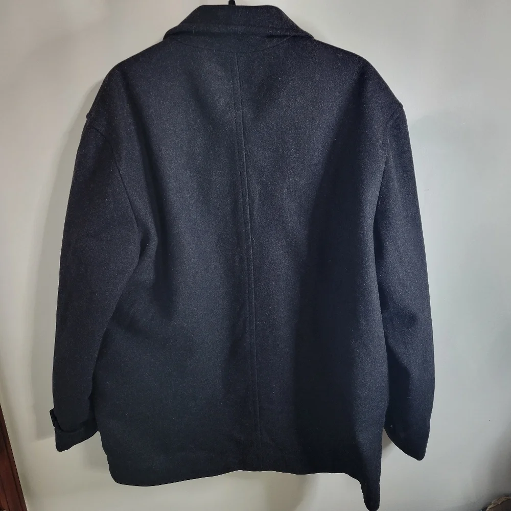 Eddie Bauer Men's Black Wool  Full-Zip Coat, Size L